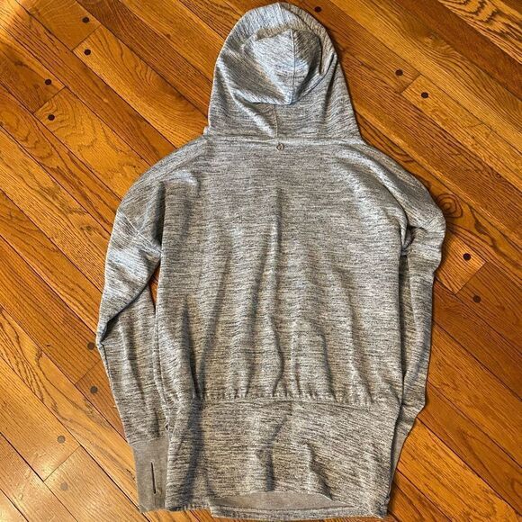 90 degrees by Reflex LONG SLEEVE‎ grey HEATHER WRAP front HOODIE - Picture 5 of 6